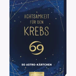 Achtsamkeit für den Krebs: 50 Astro-Kärtchen.