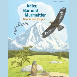 Adler, Bär und Murmeltier: Tiere in den Bergen.
