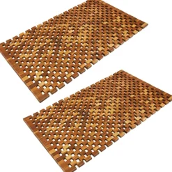 Badematte aus Akazienholz, 2er-Set.