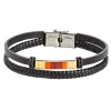 Bernstein-Lederarmband, geflochten