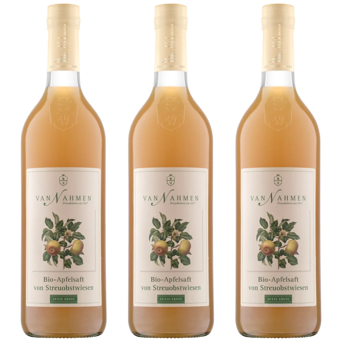 Bio-Apfelsaft Streuobstwiese, 3er-Set.