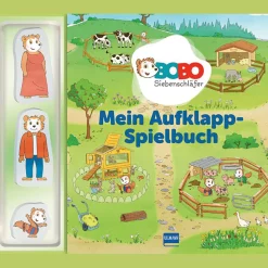 Bobo Siebenschläfer Mein Aufklapp-Spielbuch: Ein wimmeliges Vorlese- und Mitmachbuch mit 3 niedlichen Holzfiguren | Für Kinder ab 2 Jahren.
