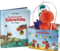 Der kleine Drache Kokosnuss. Geschenktüte. Ein Buch und ein Filz-Drache.