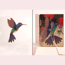 3D-Holzpostkarte »Kolibri«.