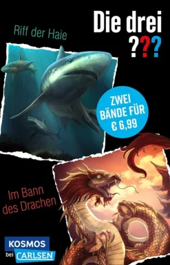 Die drei ??? Riff der Haie / Im Bann des Drachen. Doppelband.