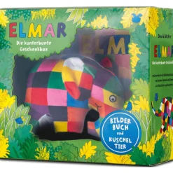 Elmar. Die kunterbunte Geschenkbox. Bilderbuch und Kuscheltier.
