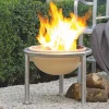 Feuerschale auf Edelstahlständer.