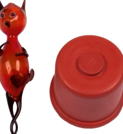 Flaschenteufel rot mit Mostkappe.
