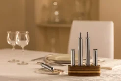 Gewürzbehälter-Set aus Edelstahl, 5-teilig.