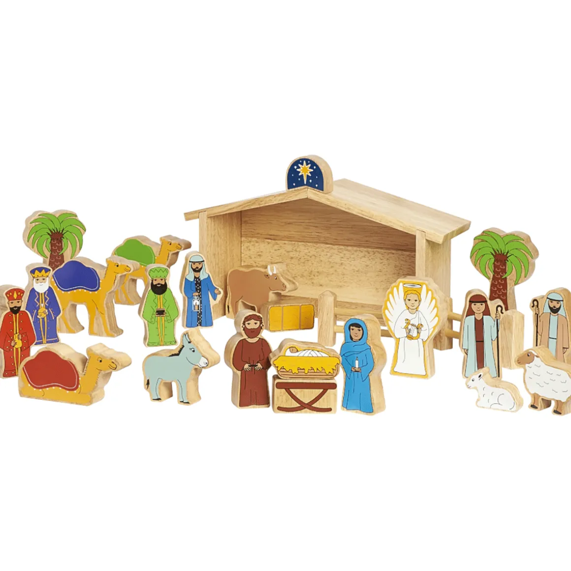 Große Weihnachtskrippe für Kinder.