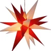 Großer Annaberger Faltstern, rot und weiß.