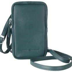 Handytasche aus Nappaleder, flaschengrün.