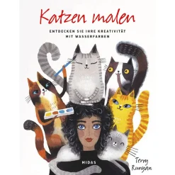 Katzen malen. Entdecken Sie Ihre Kreativität mit Wasserfarben.