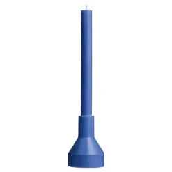 Kerze mit Kerzenhalter, blau.