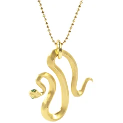 Kette »Schlange« mit Tsavorith-Steinen.