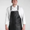 Kochschürze aus Rindleder, schwarz.
