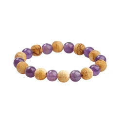 Kraftarmband Palo Santo mit Amethyst