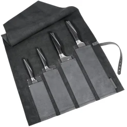 Messertasche aus Rindleder, grau.