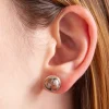 Ohrstecker »Bretonischer rosa Granit«.