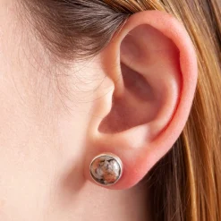 Ohrstecker »Bretonischer rosa Granit«.