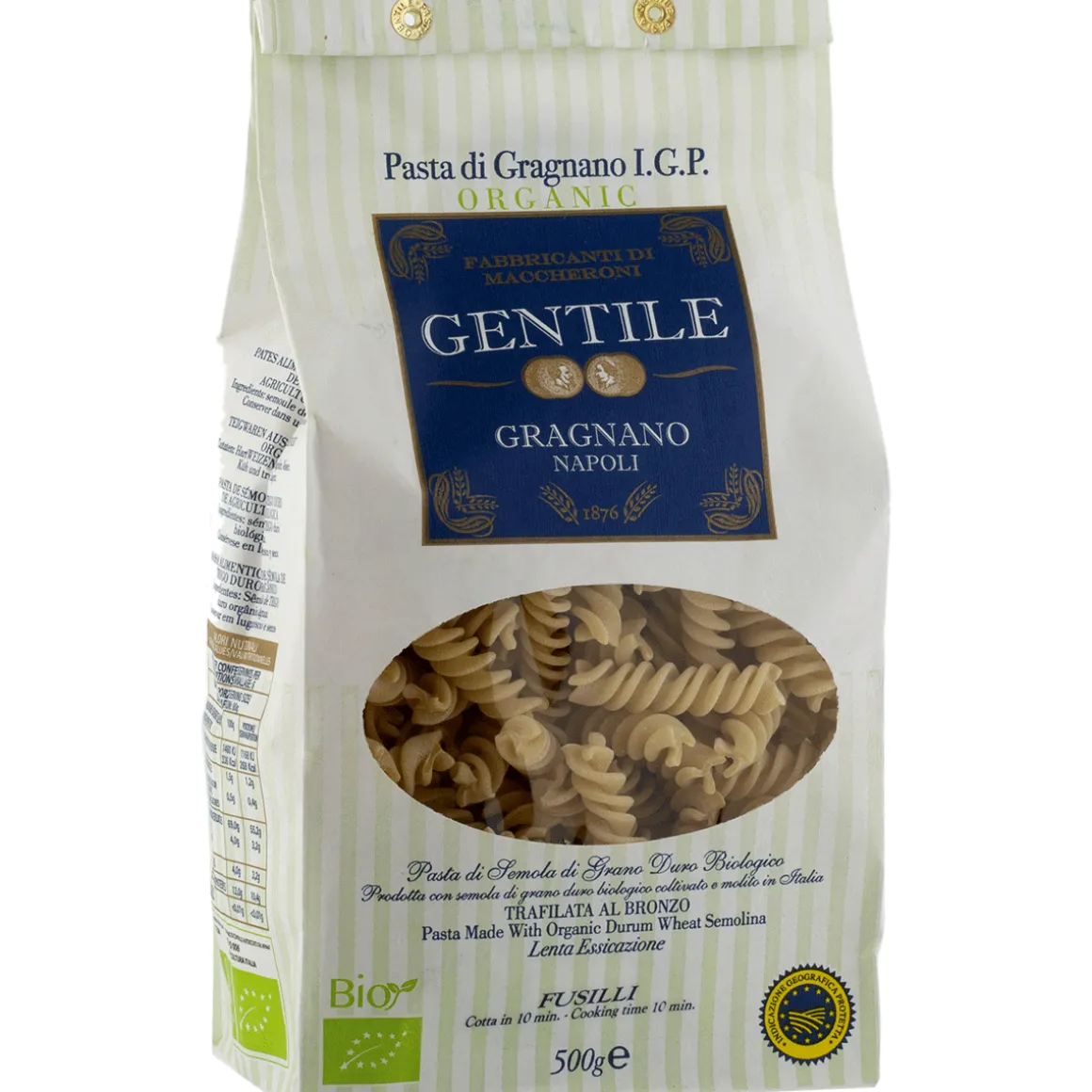 Pasta Fusilli, Bio.