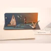 Pop Up-Holzpostkarte »Segelboot«.