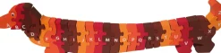 Puzzle »Hund A-Z«, rot/braun.