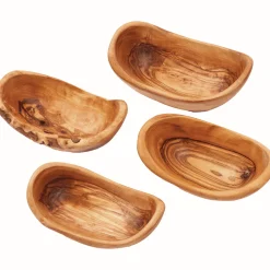 Schalen aus Olivenholz, 4er-Set.