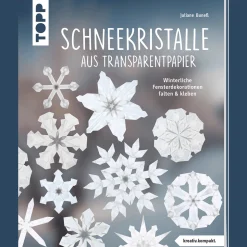 Schneekristalle aus Transparentpapier. Winterliche Fensterdekorationen falten und kleben.