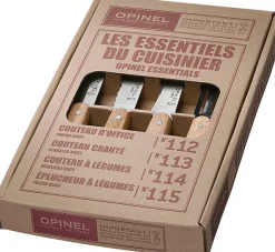 Set »Les Essentiels«. 4 Messer mit Buchenholzgriffen.