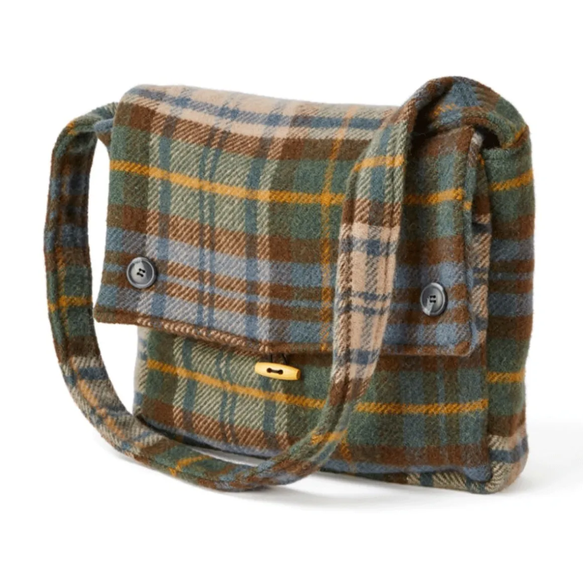 Tartan-Schultertasche.