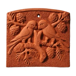 Wandfliese Terrakotta »Lovebirds«.