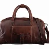 Weekender aus Leder, teakbraun.