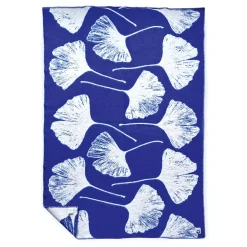 Wolldecke Plaid »Ginkgo«, Königsblau.