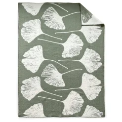 Wolldecke Plaid »Ginkgo«, Moosgrün.